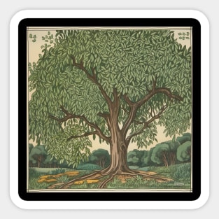 Black locust tree drawing Sticker